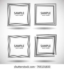 Squared Logo with lines.Square unusual icon Design .frame with Vector stripes for images.