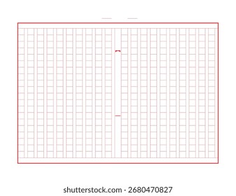 Quadratisches Manuskriptsymbol auf Papier, einzelne Vektorgrafik für Design