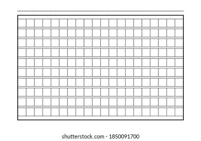 Squared manuscript icon paper vector file, creative closeup isolated on white background illustration