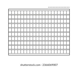Squared manuscript icon paper vector file. Paper manuscript. Notebook for writing hieroglyphs. Empty notebook page. Editable stroke. Vector illustration
