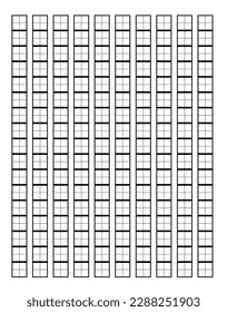 Squared manuscript. Japanese handwriting paper - genko yoshi. vector illustration
