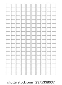 Squared manuscript. Japanese handwriting paper for hieroglyph - genko yoshi. vector illustration