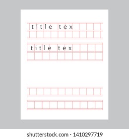 squared manuscript paper vector, title tex design 