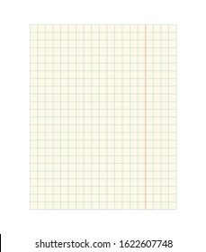 Squared Notebook background. Template Sheet of notebook. vector illustration