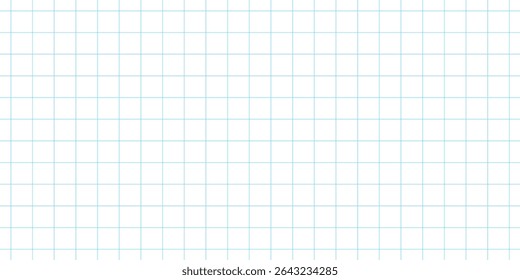 Squared notebook seamless pattern. Blue grid texture. Grid notebook Paper for Composition for School Students, mathematics, Science, Engineering, Journal, Daily Charts, Drawing for Graphing.
