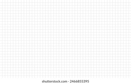 Squared notebook seamless pattern. Grey grid texture. School notebook for mathematics. Grid paper sheet.  isolated on white background.  Vector illustration . EPS 10