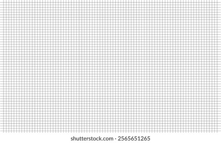 Squared notebook seamless pattern. square graph line page, mockup empty squared Grey grid texture. School notebook for mathematics. Grid paper sheet. isolated on white background. Vector illustration.