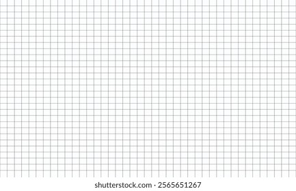 Squared notebook seamless pattern. square graph line page, mockup empty squared Grey grid texture. School notebook for mathematics. Grid paper sheet. isolated on white background. Vector illustration.