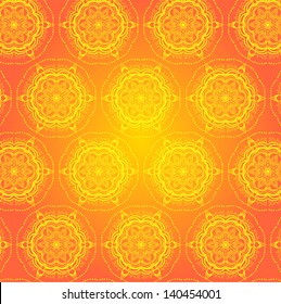 Squared ornamental floral paisley pattern. Good design for bandanna, carpet, shawl, pillow or cushion