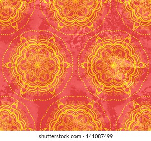 Squared ornamental floral paisley pattern. Good design for bandanna, carpet, shawl, pillow or cushion