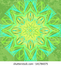 Squared ornamental floral paisley pattern. Good design for bandanna, carpet, shawl, pillow or cushion