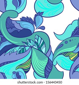 Squared ornamental floral paisley pattern. Good design for bandanna, carpet, shawl, pillow or cushion 