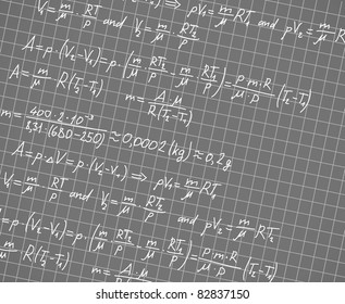Squared paper with mathematic formulas