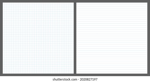 Patrón sin fisuras de papel cuadrado. Diseño de repetición de papel en línea. Fondo de la hoja escolar. Patrón transparente del Notepaper. Plantilla vectorial de vuelta a los fondos escolares. Hojas cuadradas alineadas en blanco que repiten el mosaico.