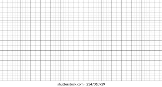 Squared paper seamless pattern for school notebook. Millimeter graph paper grid. Graph 4x4 per inch. Notebook for writing hieroglyphs. Editable stroke. Vector illustration on white background.