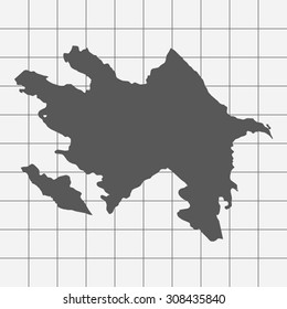 Squared Paper with the Shape of the Country of   Azerbaijan