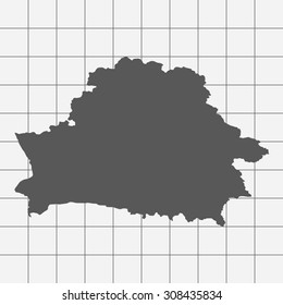 Squared Paper with the Shape of the Country of   Belarus