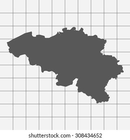 Squared Paper with the Shape of the Country of Belgium