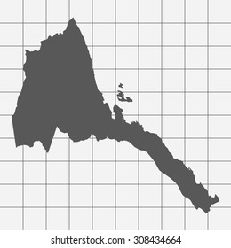 Squared Paper with the Shape of the Country of Eritea