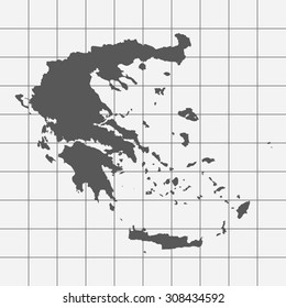 Squared Paper with the Shape of the Country of   Greece