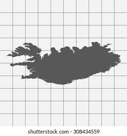 Squared Paper with the Shape of the Country of   Greenland