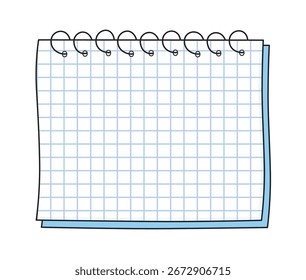Cuaderno de espiral de papel cuadrado Ilustración vectorial aislada