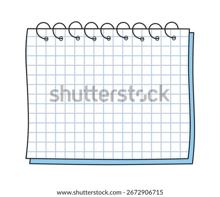 Squared paper spiral notebook isolated vector illustration