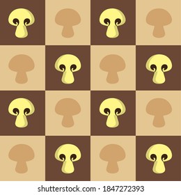 squared pattern with mushrooms, colorful design, vector illustration