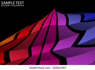 Squared rainbow color vector pyramid background illustration - Shiny vector rainbow color abstract template