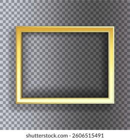 Squared realistic golden metallic Photo frame
