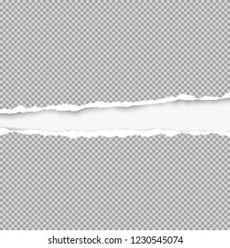 Squared ripped grey paper for text or message are on white background. Vector illustration