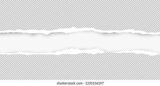 Squared ripped horizontal grey paper for text or message are on white background. Vector illustration - Shutterstock ID 1235156197