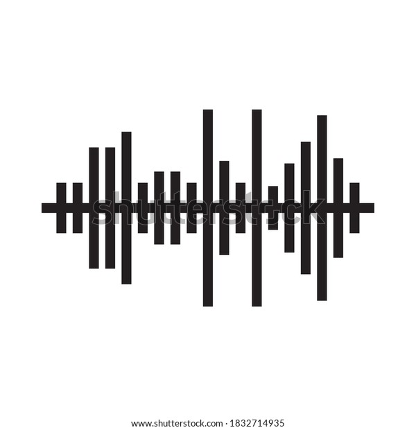 squared shapes sound waves over white
background, vector
illustration