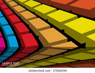 Squared vector background illustration in rainbow colors - Abstract colorful template  modern design illustration