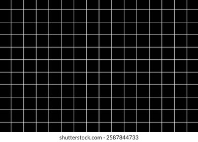 Squared wide black grid paper. Mathematics pattern. Notebook sheet blank. Typography template for making notebooks production, for school. grid pattern on black background eps 888.