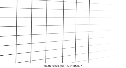 Quadratisches, breites schwarzes Gitterpapier. Muster der Mathematik. Notizbuchblatt leer. Vektorgrafik