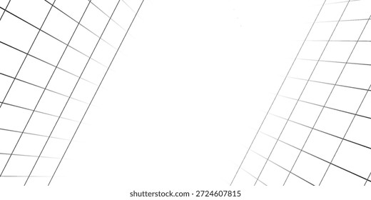Papel cuadrado de cuadrícula negra ancha. Patrón matemático. Hoja de cuaderno en blanco. Ilustración vectorial