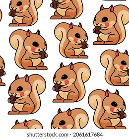 Squarel, animal vector seamless pattern isolated on bright background. Concept for wallpaper, cards, print