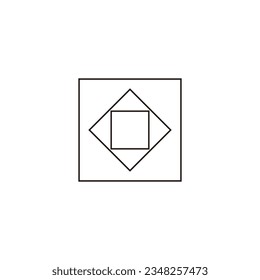 Squareline, símbolo geométrico decoración simple vector logo