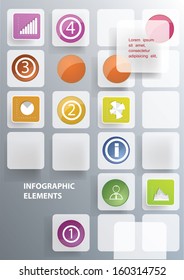 Squares background. Vector template with infographic elements.