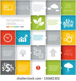 Squares Background.  Vector Template For Interface Or Infographic Ready To Place For Your Content