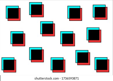 Squares in black blue and red colors