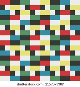 Squares in black and white and color that make up the pattern.