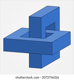 Diseño de la cadena de cuadrados; icono de estilo 3D; Logo abstracto; Icono de vector plano