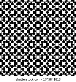 Squares, checks, circles, crosses seamless pattern. Folk wallpaper. Geometric background. Tribal motif. Geometrical ornate. Ethnic ornament. Textile print, abstract illustration. Vector ethnical image