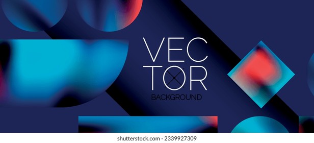 Diseño de cuadrados y círculos. Gradientes de color fluido con efectos metálicos. Sinergia serena de formas, fusión de cuadrados y círculos en un diseño armonioso y cautivador