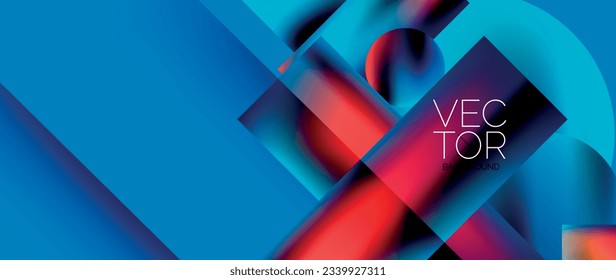 Diseño de cuadrados y círculos. Gradientes de color fluido con efectos metálicos. Sinergia serena de formas, fusión de cuadrados y círculos en un diseño armonioso y cautivador