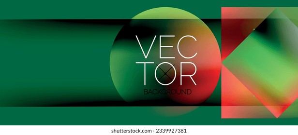 Squares and circles design. Fluid color gradients with metallic effects. Serene synergy of shapes, merging squares and circles into harmonious, captivating design