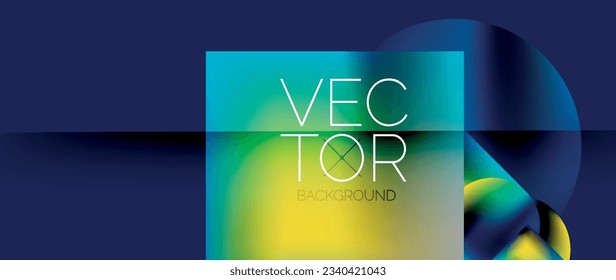 Diseño de cuadrados y círculos. Gradientes de color fluido con efectos metálicos. Sinergia serena de formas, fusión de cuadrados y círculos en un diseño armonioso y cautivador