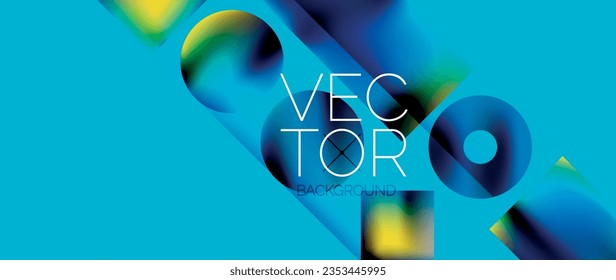 Diseño de cuadrados y círculos. Gradientes de color fluido con efectos metálicos. Sinergia serena de formas, fusión de cuadrados y círculos en un diseño armonioso y cautivador